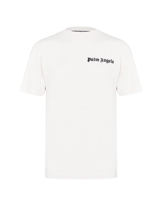 Palm Angels White Logo T Shirt for men