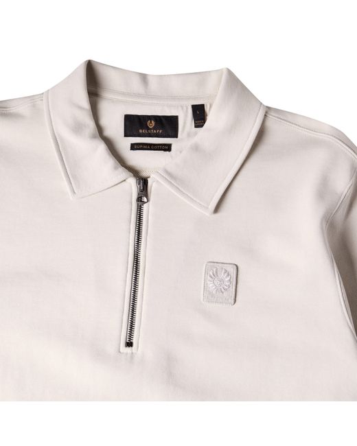 Belstaff White Curator Long Sleeve Polo Shirt for men
