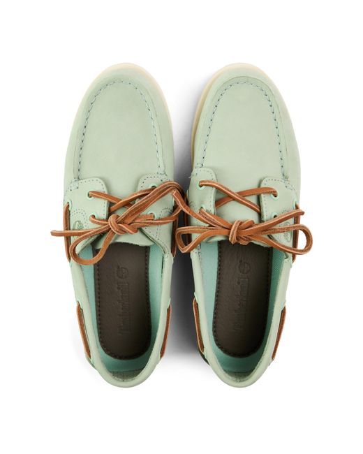 Timberland Green Classic Rust Nubuck Boat Shoes