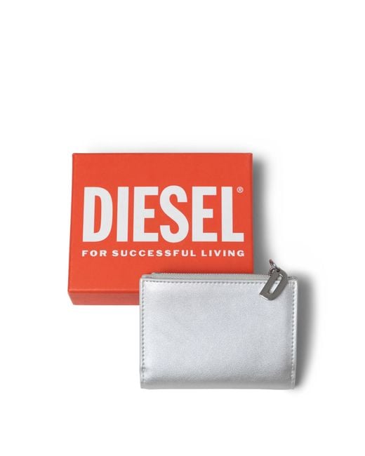 DIESEL White Zip Billfold Wallet for men