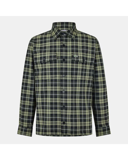 Lacoste Green Long-Sleeve Oxford Shirt for men