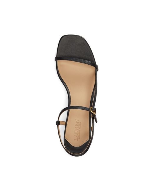 Ralph Lauren Brown Lainee Real Leather Heeled Sandals