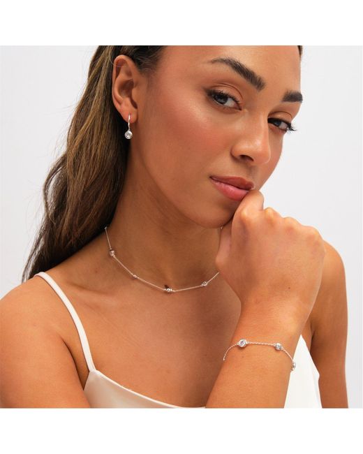 Jon Richard White Cubic Zirconia Bezel Huggie Earrings