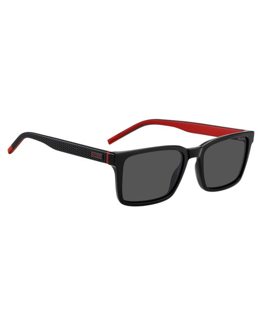 HUGO Black Rectangular Wayfarer Sunglasses for men