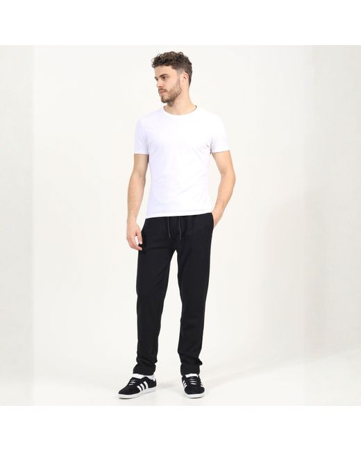 Brave Soul Black Bs Straight Leg Open Hem Jogging Bottoms for men