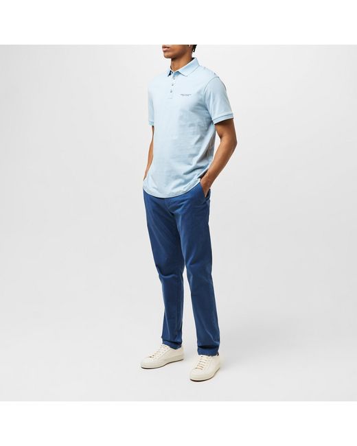 ARMANI EXCHANGE Blue Jersey Cotton Polo Shirt for men