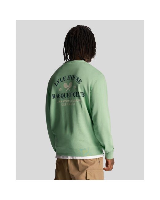 Lyle & Scott Green Racquet Club Graphic Sweatshirt for men