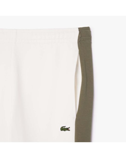 Lacoste White Colour Block Sweatpants for men