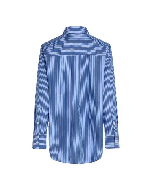 Tommy Hilfiger Blue Easy Fit Long-Sleeve Patterned Shirt