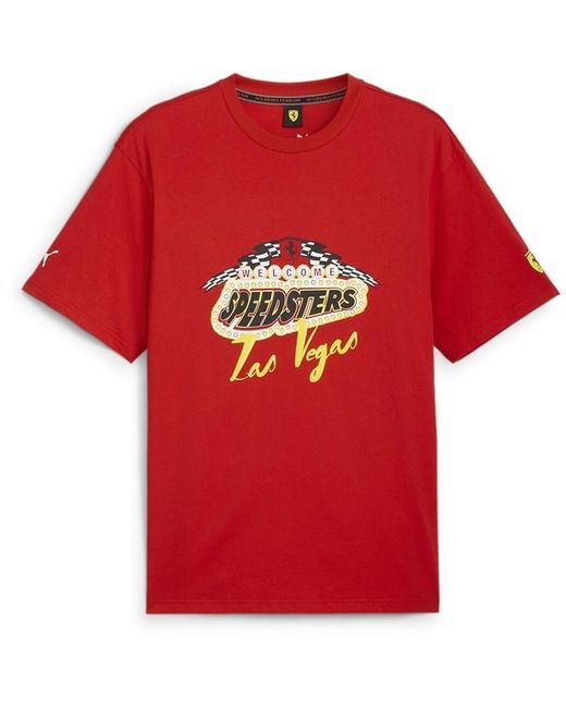 PUMA Red Race Garage Crew Las Vegas T for men