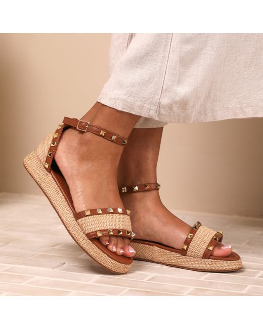 Where's That From Metallic Pu Aviva Wide-Fit Studded Gl