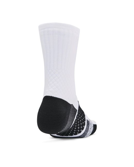 Under Armour White Playmaker Mid Crew Sock