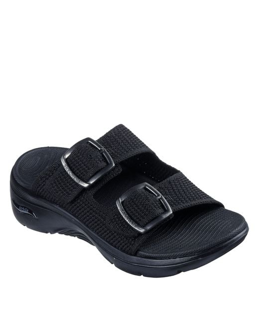 Skechers Black Go Walk Arch Fit 2.0 Sandal-D Flat Sandals