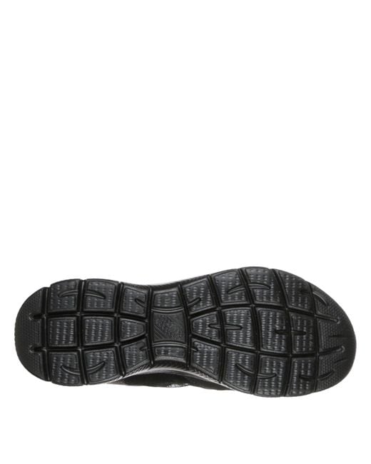 Skechers Black Mesh Qtr Lace Up W Mf Low Top Trainers