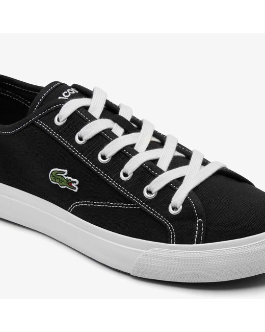 Lacoste Black Backcourt Canvas Low Trainers Size 7.5 for men