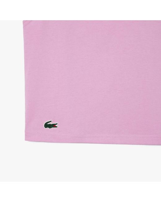 Lacoste Pink Ultra Dry Cotton Sport Crop Top