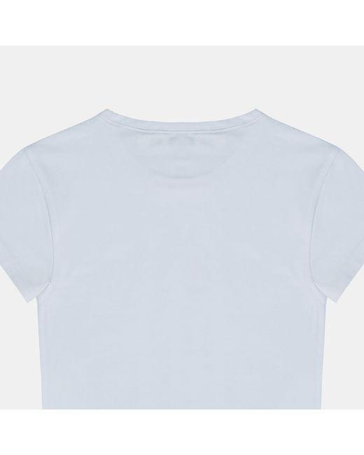 Jack Wills Blue Graphic Cotton Short Sleeve Crew Neck Print Crop Top