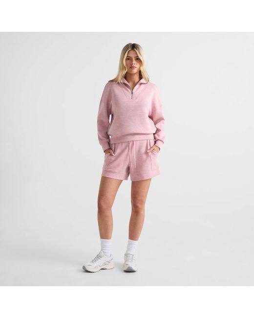 Varley Pink Fleece Jogger Shorts