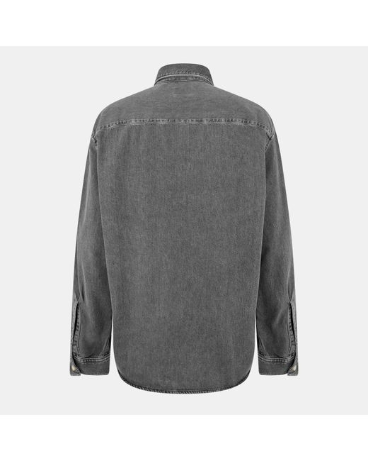 DIESEL Gray Long-Sleeve Denim Shirt for men
