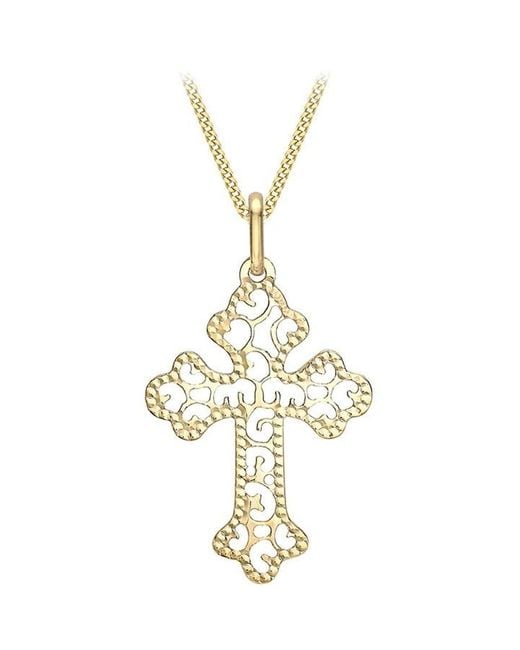 Be You Metallic 9ct Large Filigree Cross Necklace