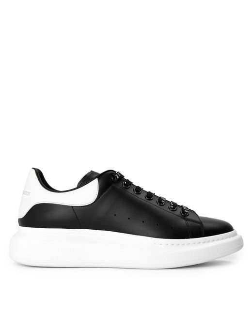 McQueen Black Oversized Leather Trainers for men