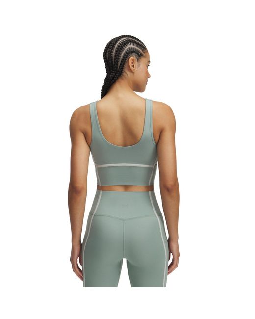 Under Armour Blue Meridian Piped Crop Tank Silica Hydro Silica