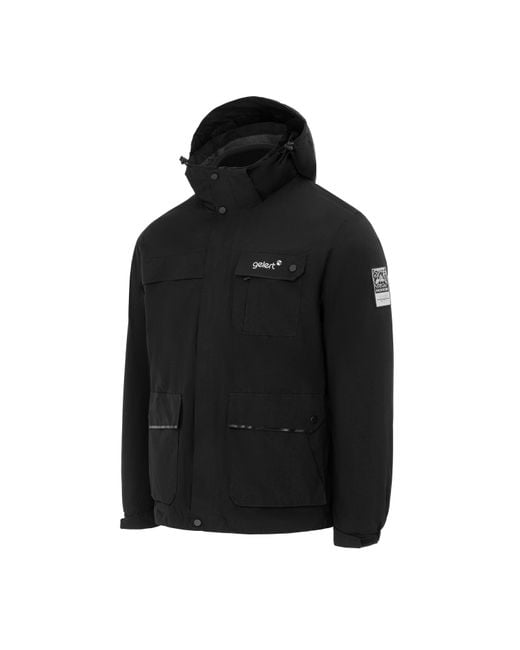 Gelert Black 3-In-1 Windproof Fleece Lined Detachable Hood Long Sleeve Jacket for men