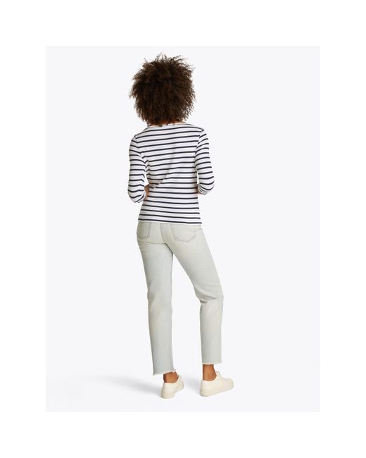 Tommy Hilfiger White Cody Slim Boat Neck Long-Sleeve T-Shirt