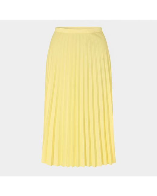 Lacoste Yellow Long Pleated Skirt