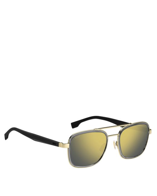 Boss Multicolor Double Bridge Round Sunglasses for men