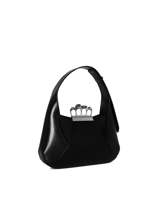 McQueen Black Jewelled Hobo Bag