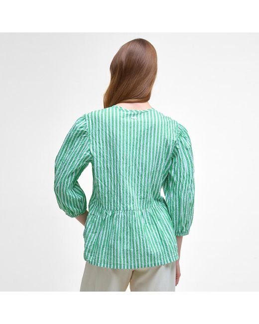 Barbour Green Daison Peplum Top
