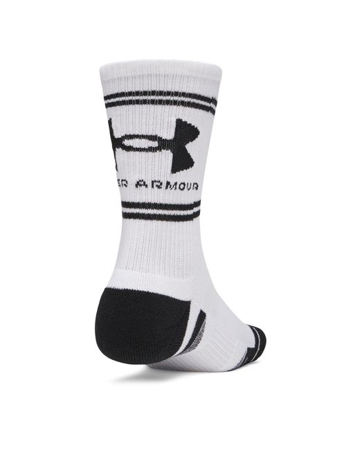Under Armour White Performance Tech 3 Pack Crew Socks