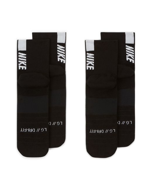 Nike Black Ankle 2 Pack Running Socks