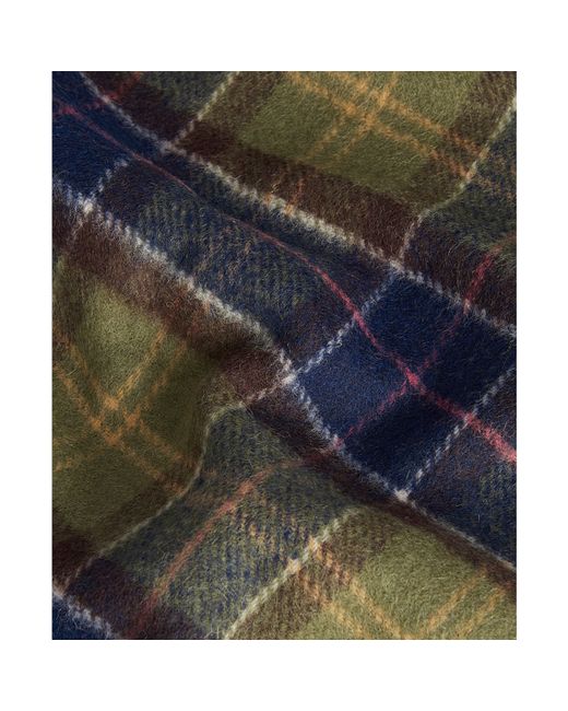 Barbour Blue Tartan Lambswool Scarf