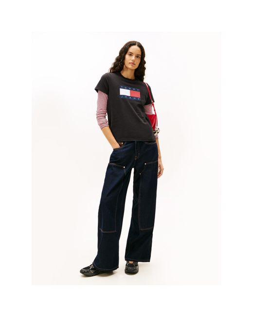 Tommy Hilfiger Black Tj Badge Rib Regular Fit T-Shirt
