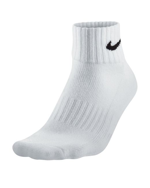 Nike White Three Pack Quarter Socks for men