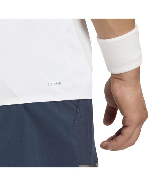 Adidas White Wim Sleeveless Polo Shirt for men
