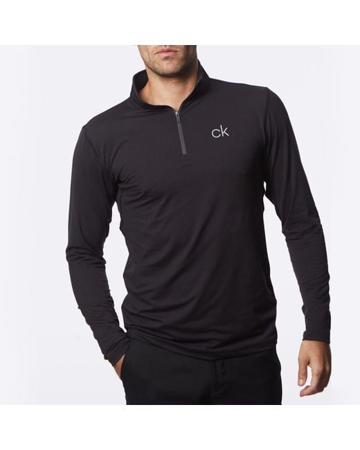 Calvin Klein Black Ck Newport Zip Top for men