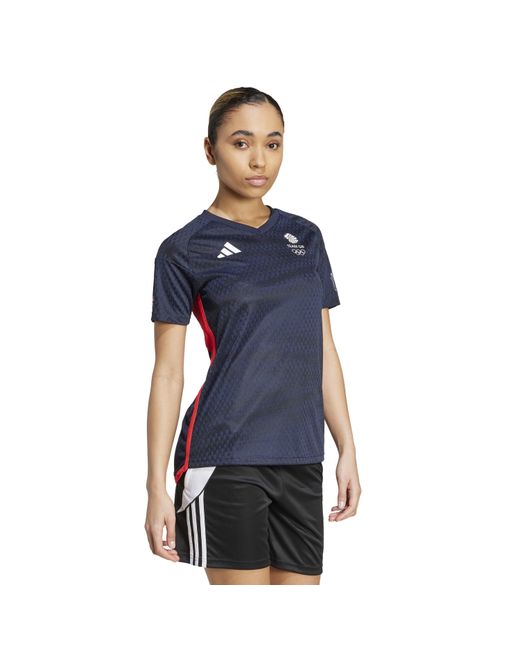 Adidas Blue Great Britain Short Sleeve T-Shirt