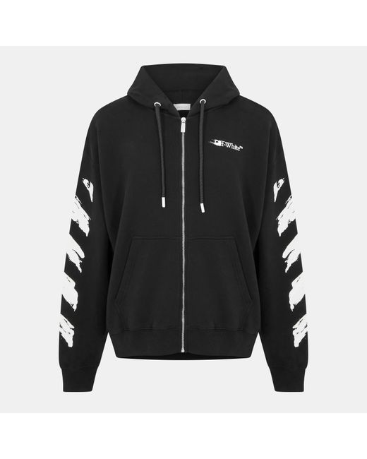Off-White c/o Virgil Abloh Black Ink Zip Hoodie for men
