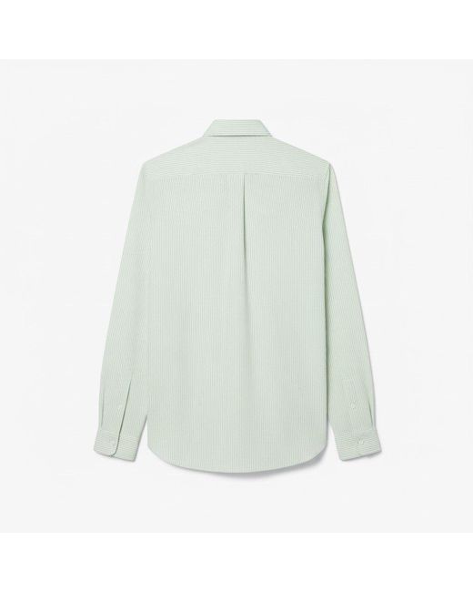 Lacoste Green Regular-Fit Striped Oxford Shirt for men