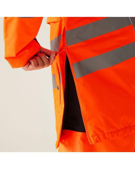 Regatta Orange Hi-Vis Waterproof Insulated Reflective Overhead Bo for men