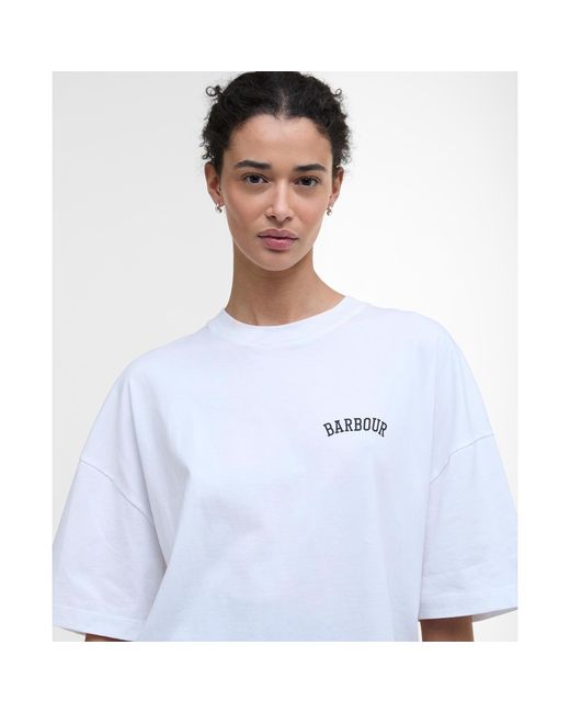 Barbour White Claydon Oversized T-Shirt
