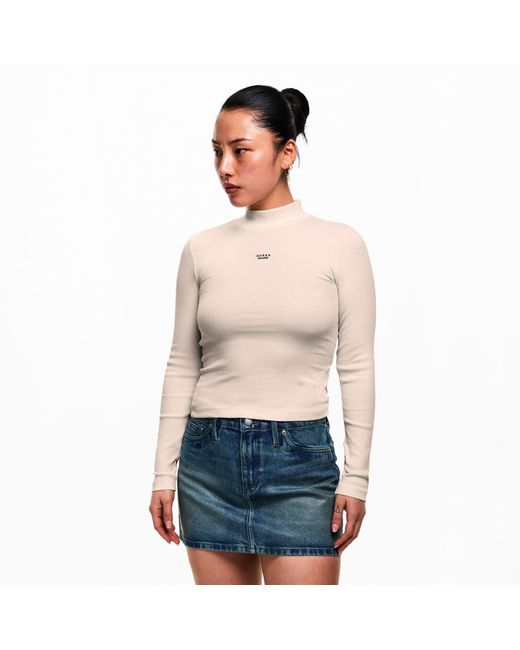 Guess White Roll Neck Long Sleeve T-Shirt