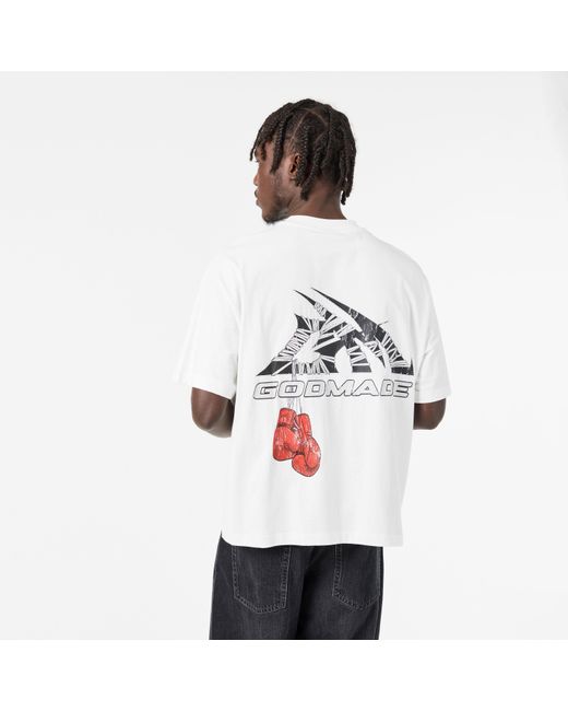 God Made White Logo Wrap T-Shirt for men