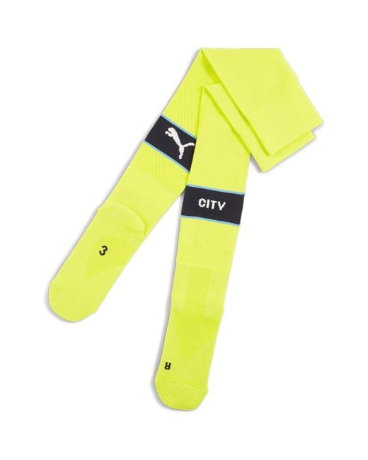PUMA Yellow Manchester City Home Socks 2024 2025 for men
