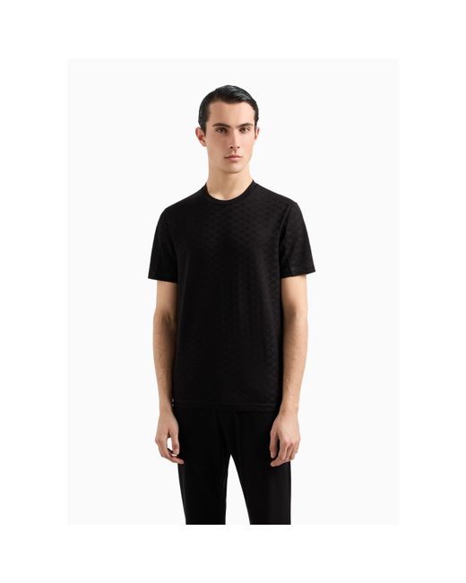 Emporio Armani Black All-Over Print Regular Fit T-Shirt for men