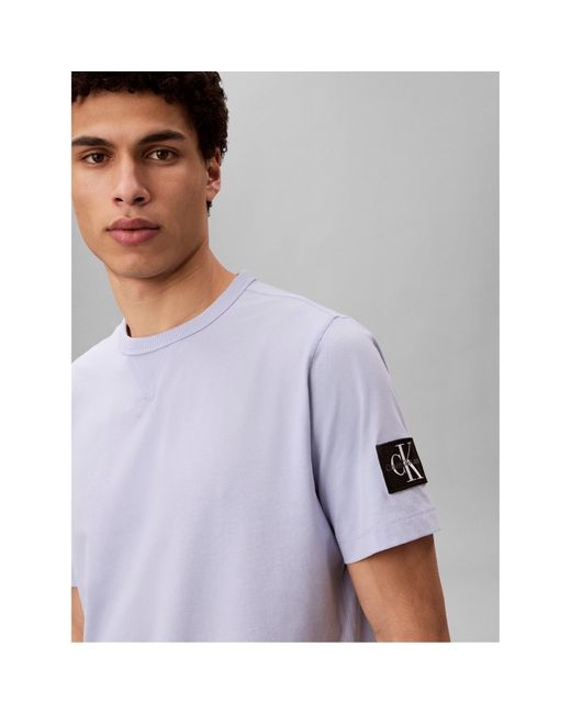 Calvin Klein Blue Monogram Badge T-Shirt for men