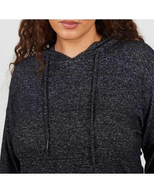 Brave Soul Black Plus Size Soft Touch Hooded Top